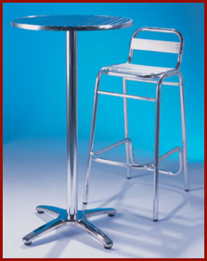 aluminium stool and table
